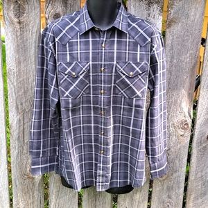 Pendleton Men's Casual Button Down Shirt - Blue and White Plaid